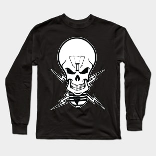 Skull Bulb Black and White Long Sleeve T-Shirt